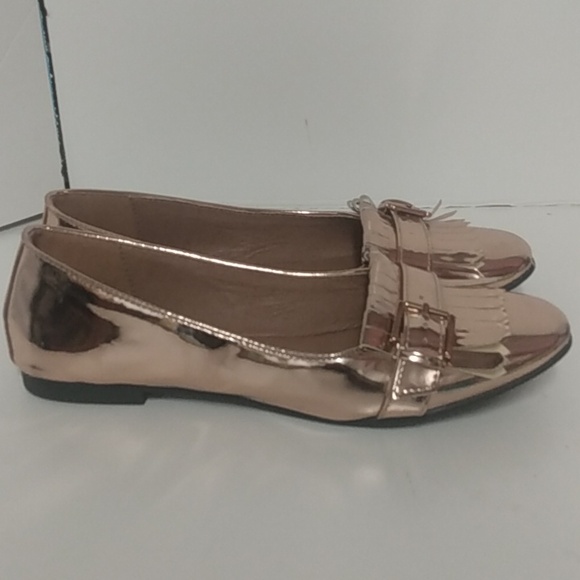 Justfabulous women's size 8 rose gold mirror like finish slip-on shoes - Picture 3 of 8